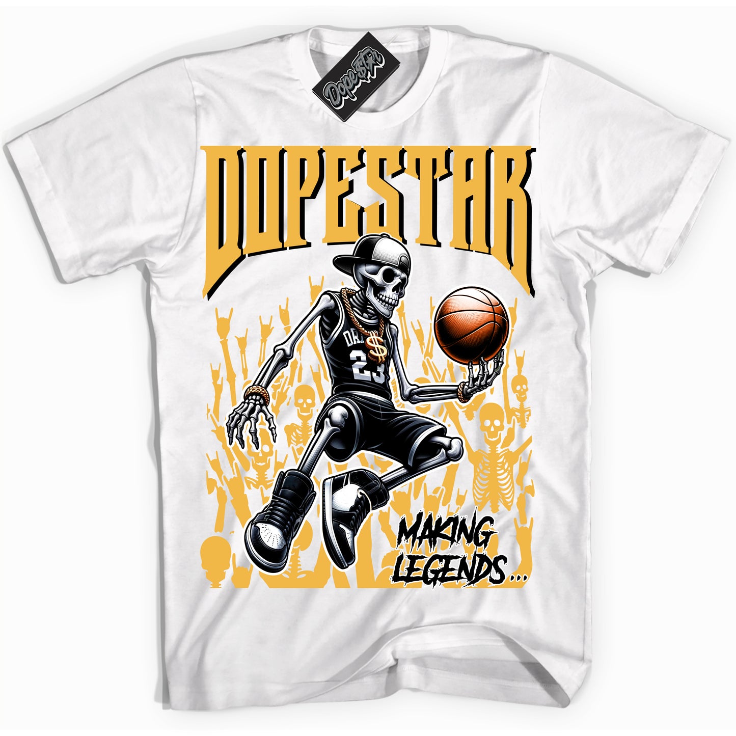 Cool White Shirt with “Making Legends” design that perfectly matches Wu Tang Dunk.
