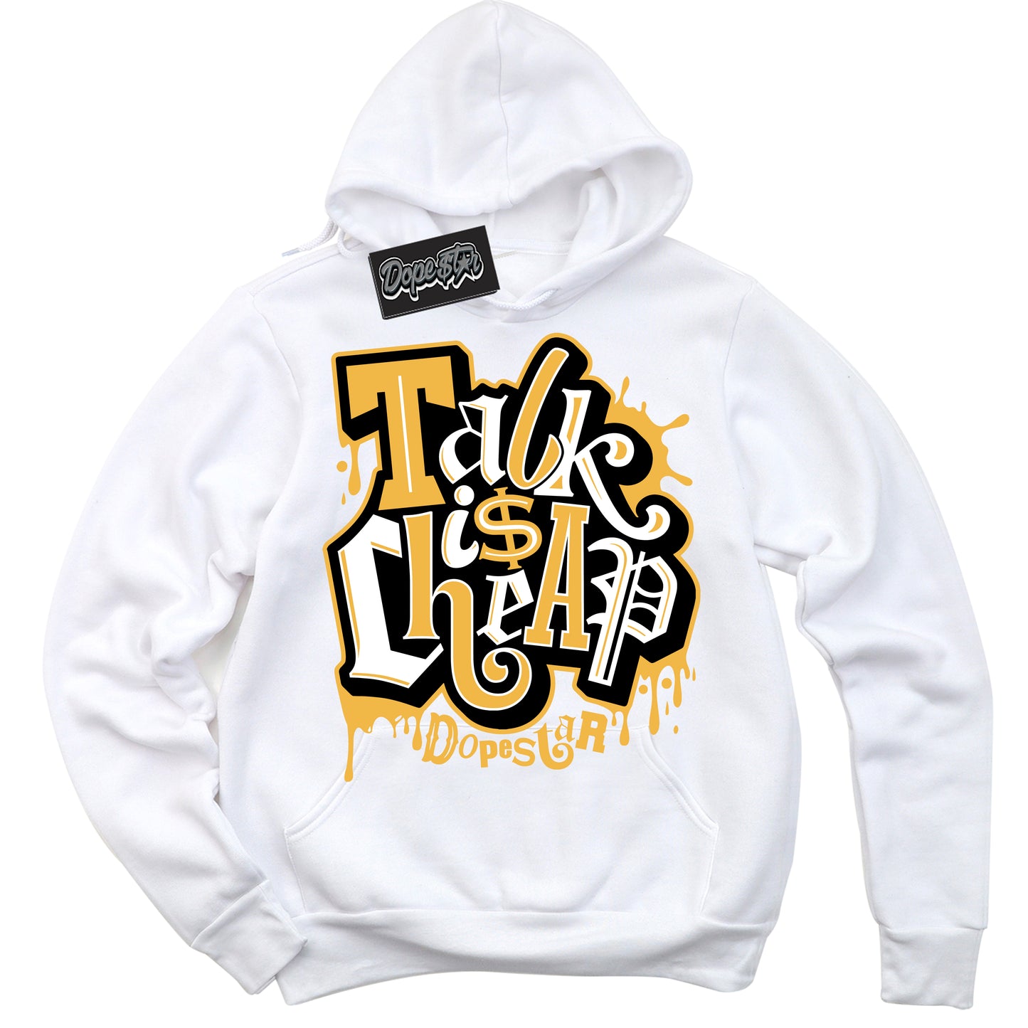 Cool White Hoodie with “Talk Is Cheap” design that Perfectly Matches Wu Tang Dunk.