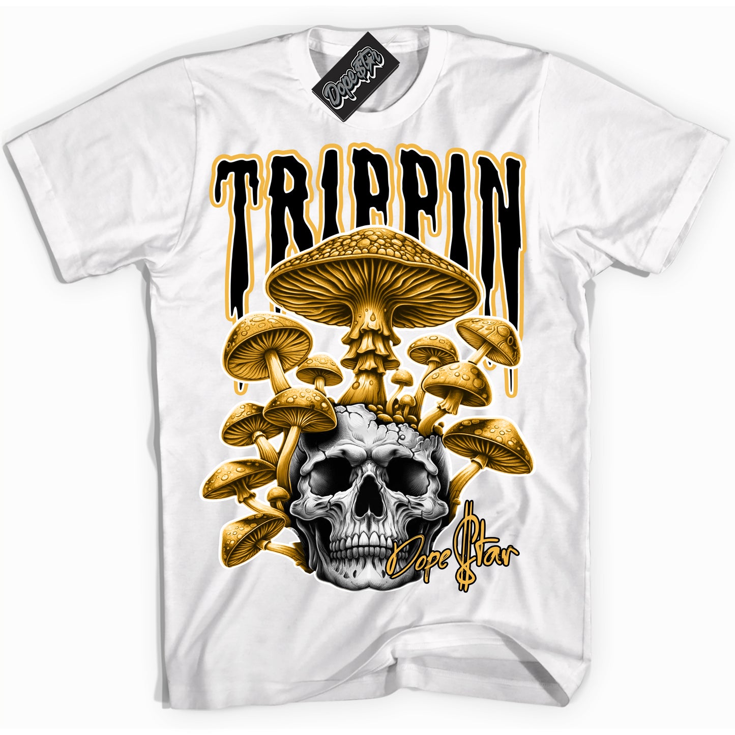 Cool White Shirt with “Trippin” design that perfectly matches Wu Tang Dunk.