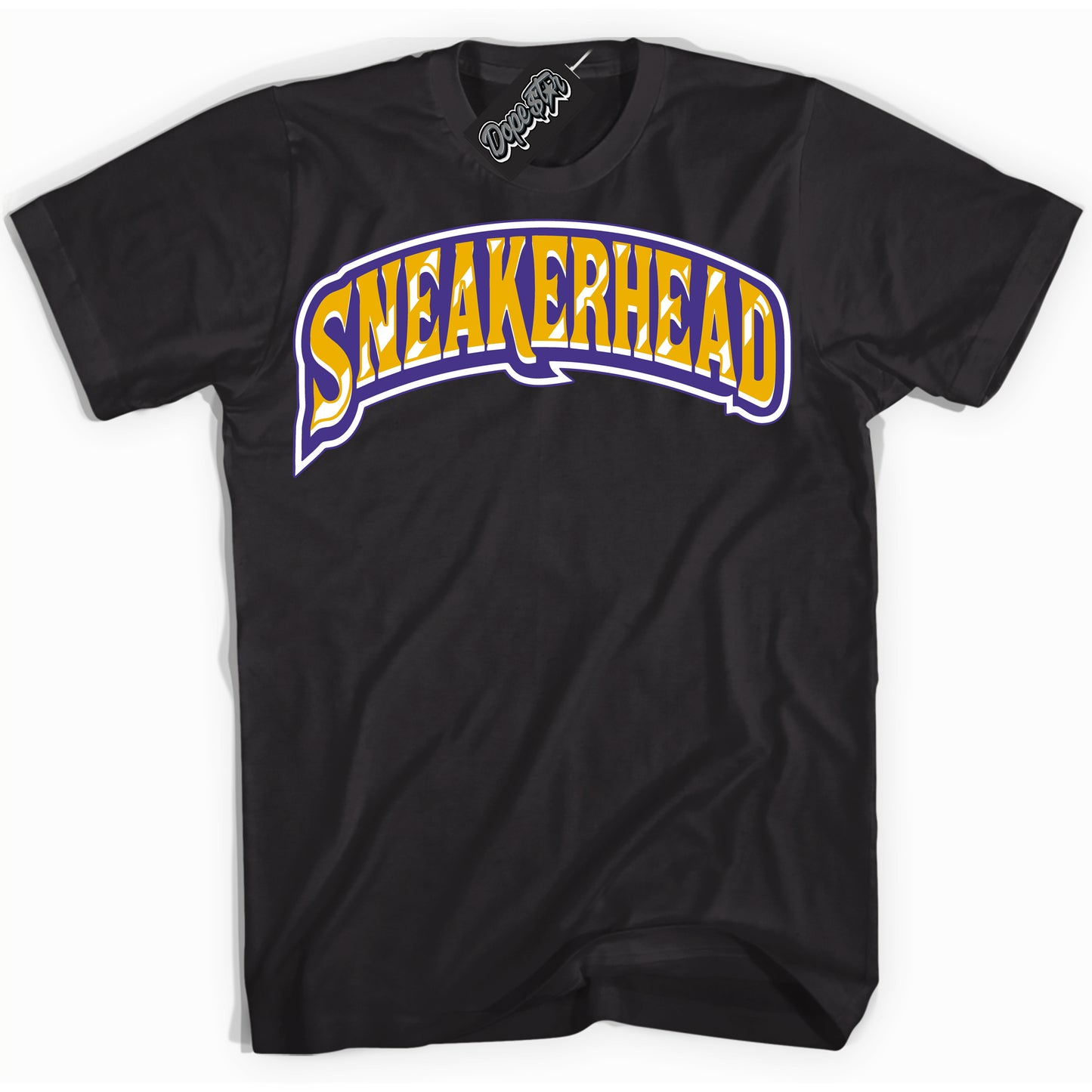 Cool Black Shirt with “Sneakerhead” design that perfectly matches the Air Force 1 QS Kobe Lakers Home Sneakers.