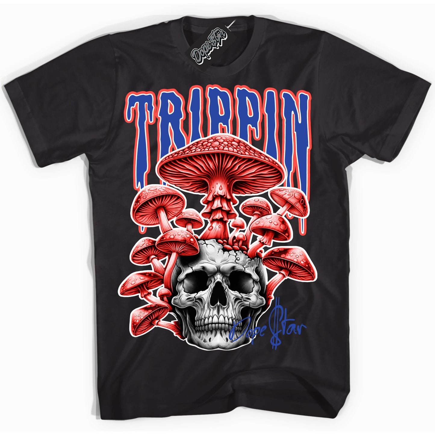 Cool Black Shirt with “Trippin” design that perfectly matches Ultramarine 180s.