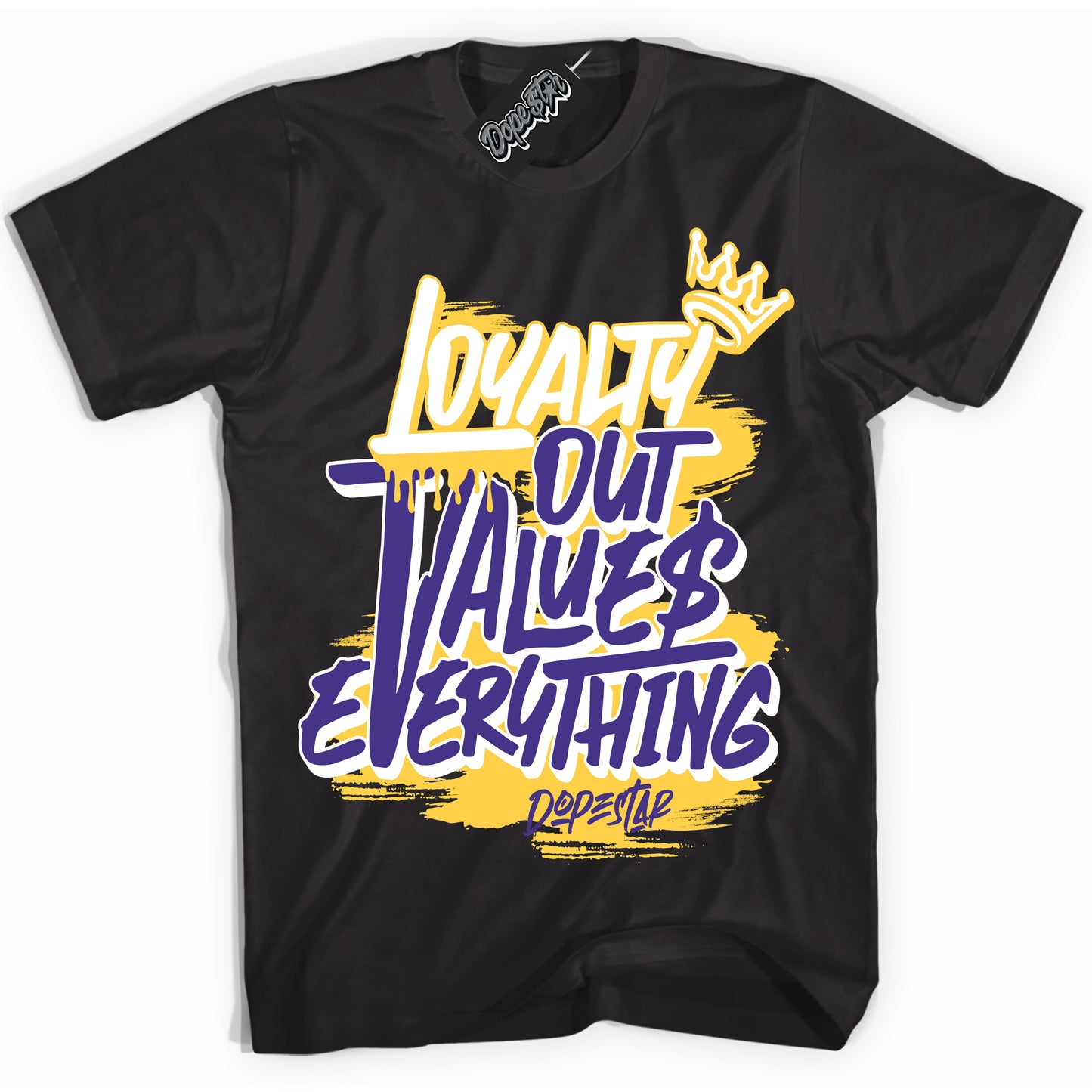 Cool Black Shirt with “Loyalty Out Values Everything” design that perfectly matches the Kobe 8 Protro Lakers Home Sneakers.