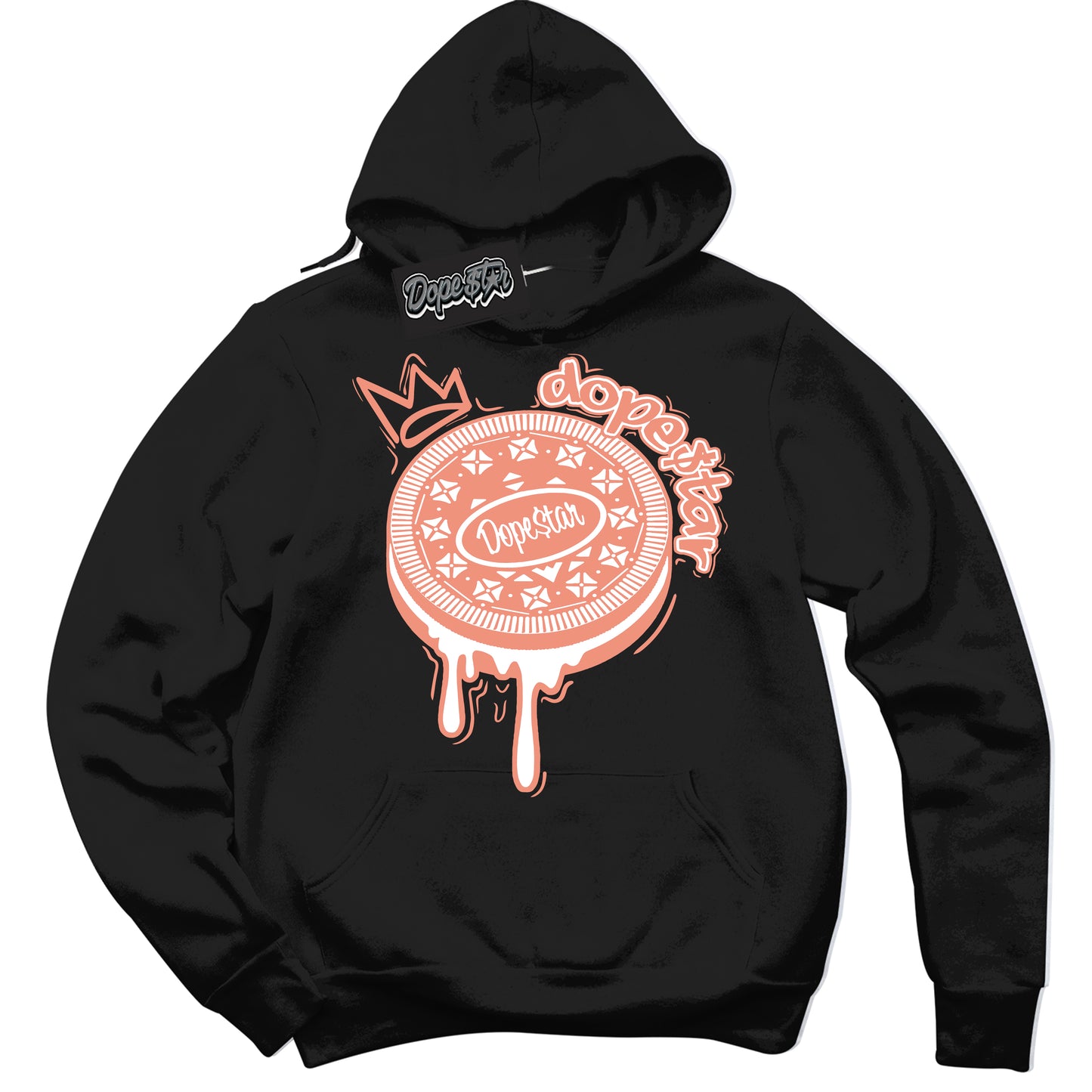 Cool Black Hoodie with “Oreo DS” design that Perfectly Matches Light Wild Mango Dunk.