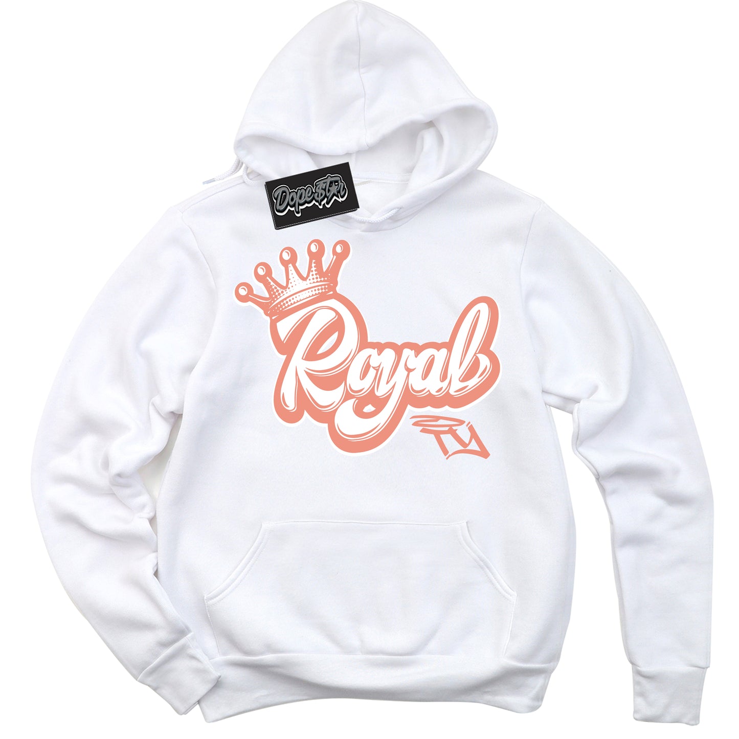 Cool Black Hoodie with “Royalty” design that Perfectly Matches Light Wild Mango Dunk.