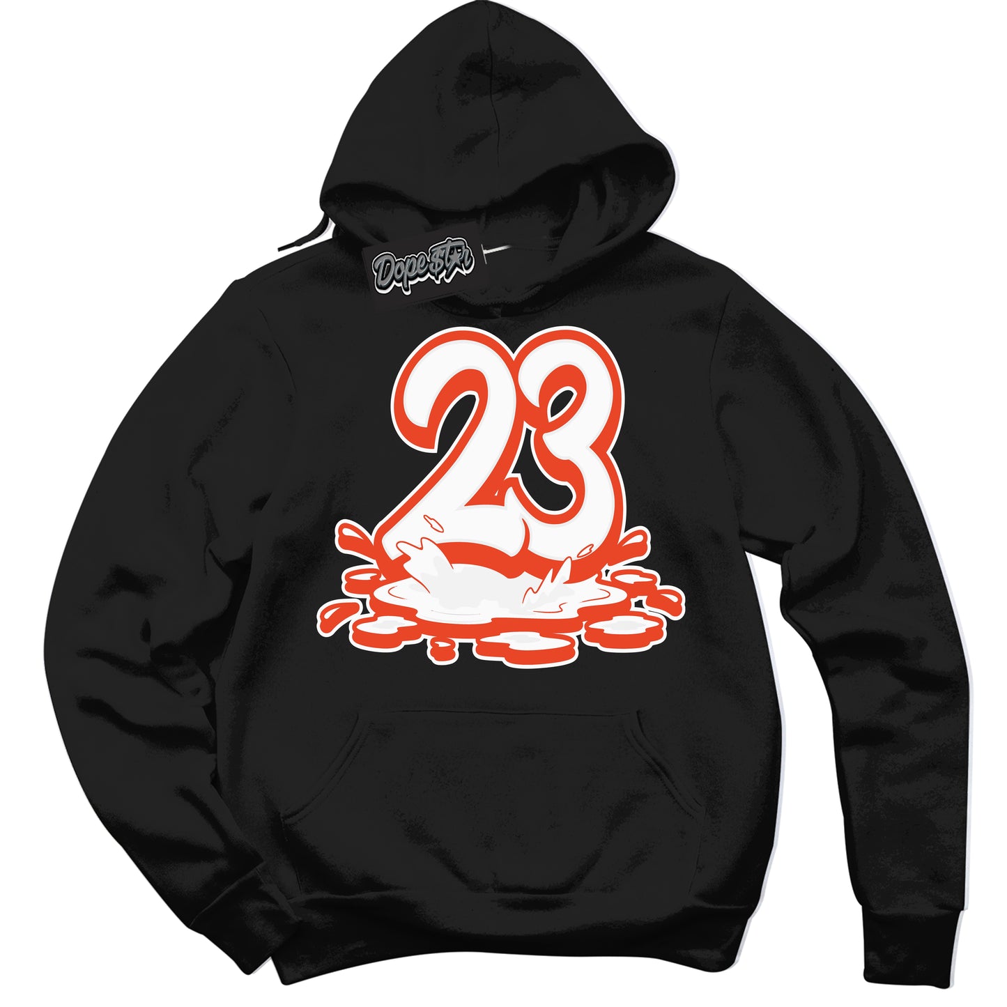 Cool Black Hoodie with “23 Melting” design that Perfectly Matches Cosmic Clay Dunk.

