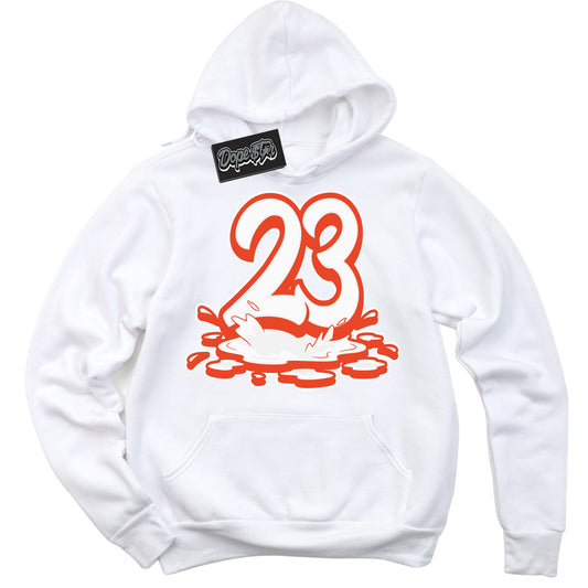 Cool White Hoodie with “23 Melting” design that Perfectly Matches Cosmic Clay Dunk.
