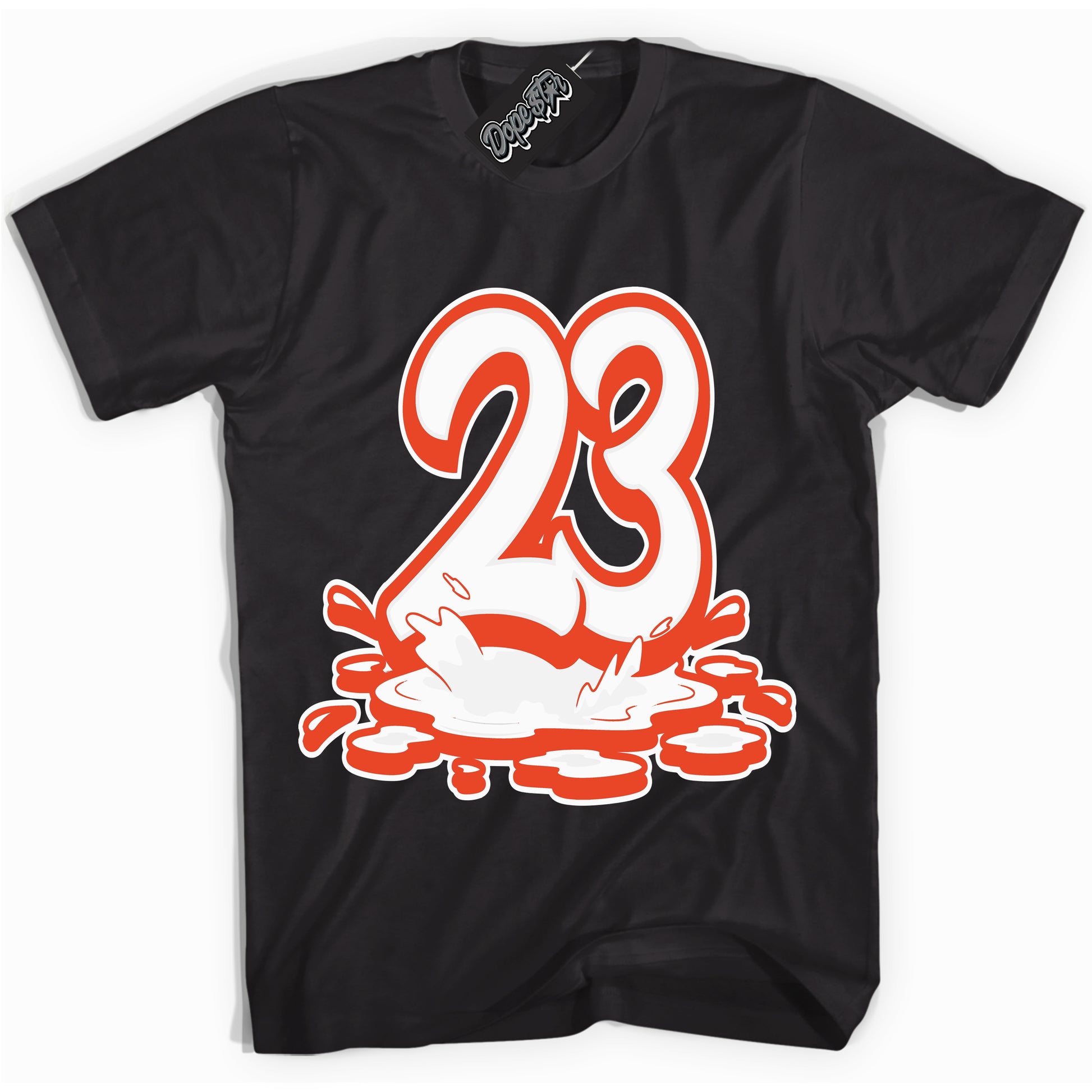Cool Black Shirt with “23 Melting” design that perfectly matches Cosmic Clay Dunk.
