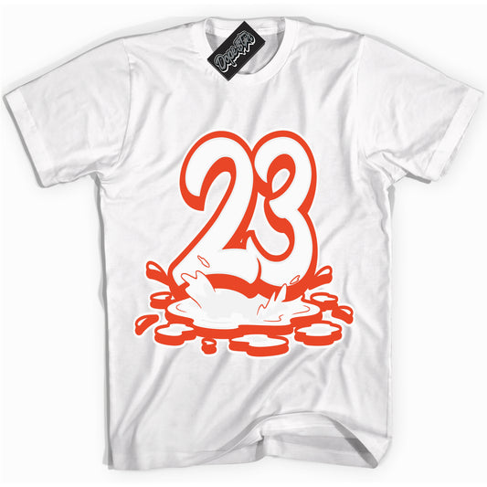 Cool White Shirt with “23 Melting” design that perfectly matches Cosmic Clay Dunk.
