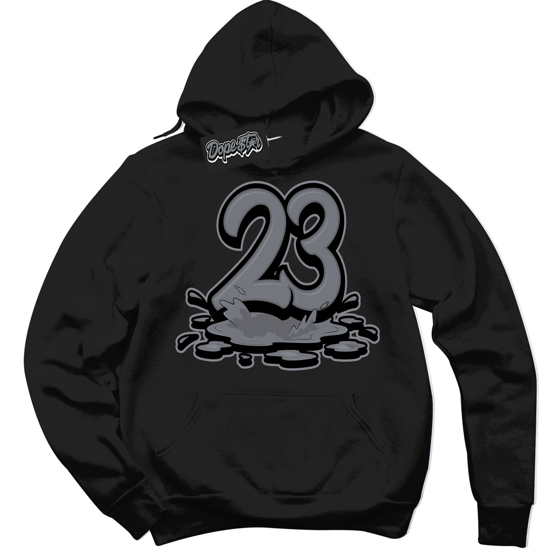 Cool Black Hoodie with “23 Melting” design that Perfectly Matches Barons 12s Jordans.
