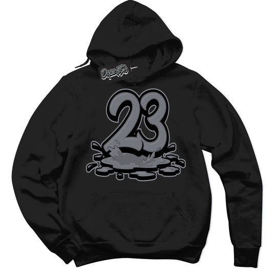 Cool Black Hoodie with “23 Melting” design that Perfectly Matches Barons 12s Jordans.
