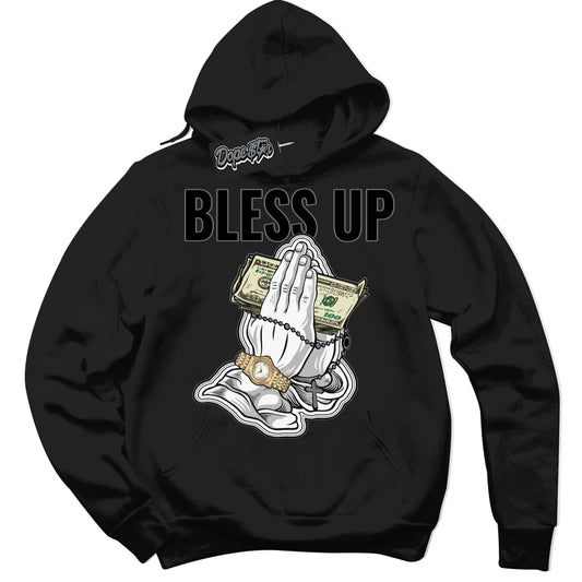 Cool Black Hoodie with “Bless Up” design that Perfectly Matches Barons 12s Jordans.
