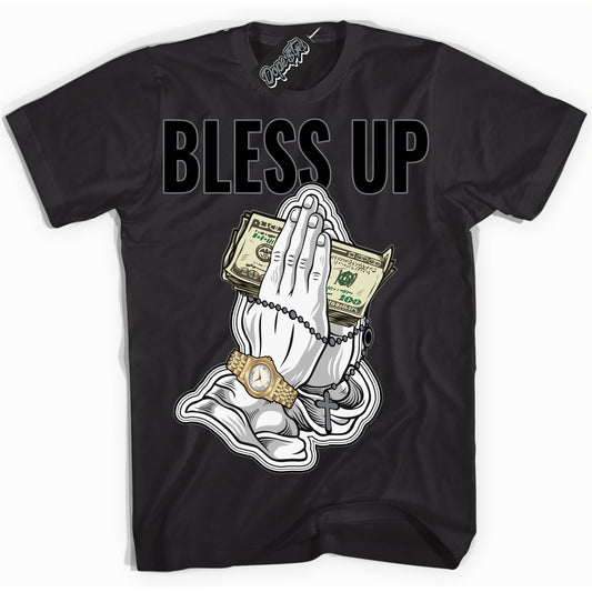 Cool Black Shirt with “Bless Up” design that perfectly matches the Barons 12s Jordans.
