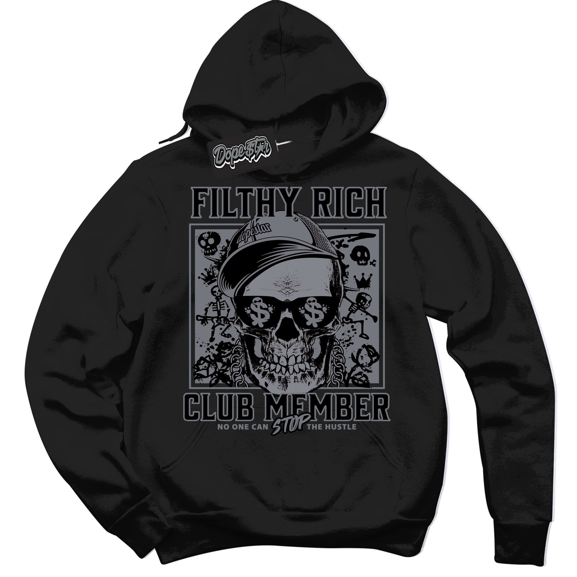 Cool Black Hoodie with “Filthy Rich” design that Perfectly Matches Barons 12s Jordans.
