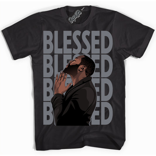 Cool Black Shirt with “God Blessed” design that perfectly matches the Barons 12s Jordans.
