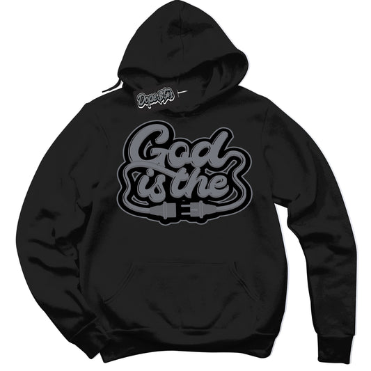 Cool Black Hoodie with “God Is The” design that Perfectly Matches Barons 12s Jordans.
