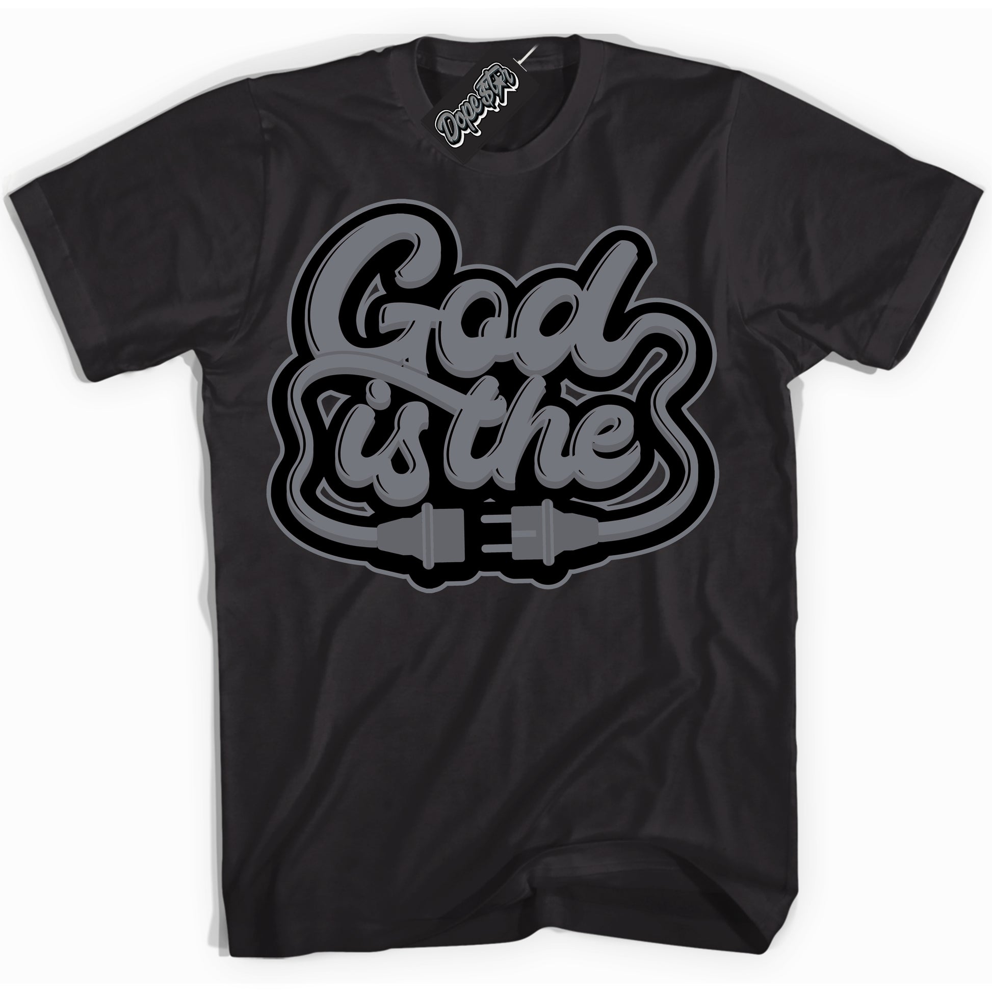 Cool Black Shirt with “God Is The” design that perfectly matches the Barons 12s Jordans.
