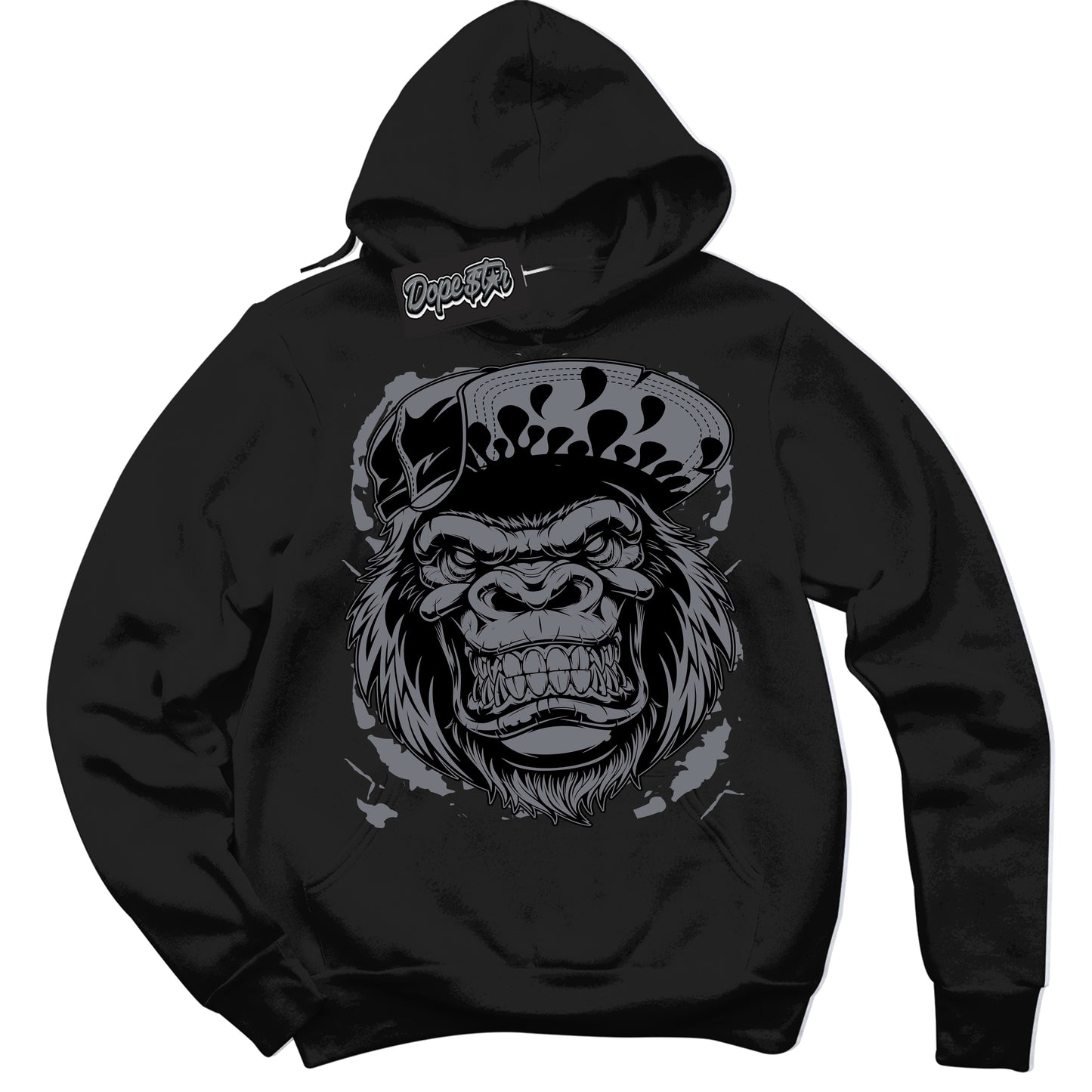 Cool Black Hoodie with “Gorilla Beast” design that Perfectly Matches Barons 12s Jordans.
