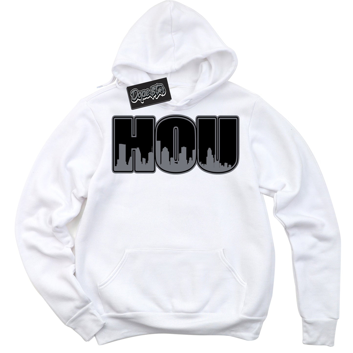 Cool White Hoodie with “Houston” design that Perfectly Matches Barons 12s Jordans.

