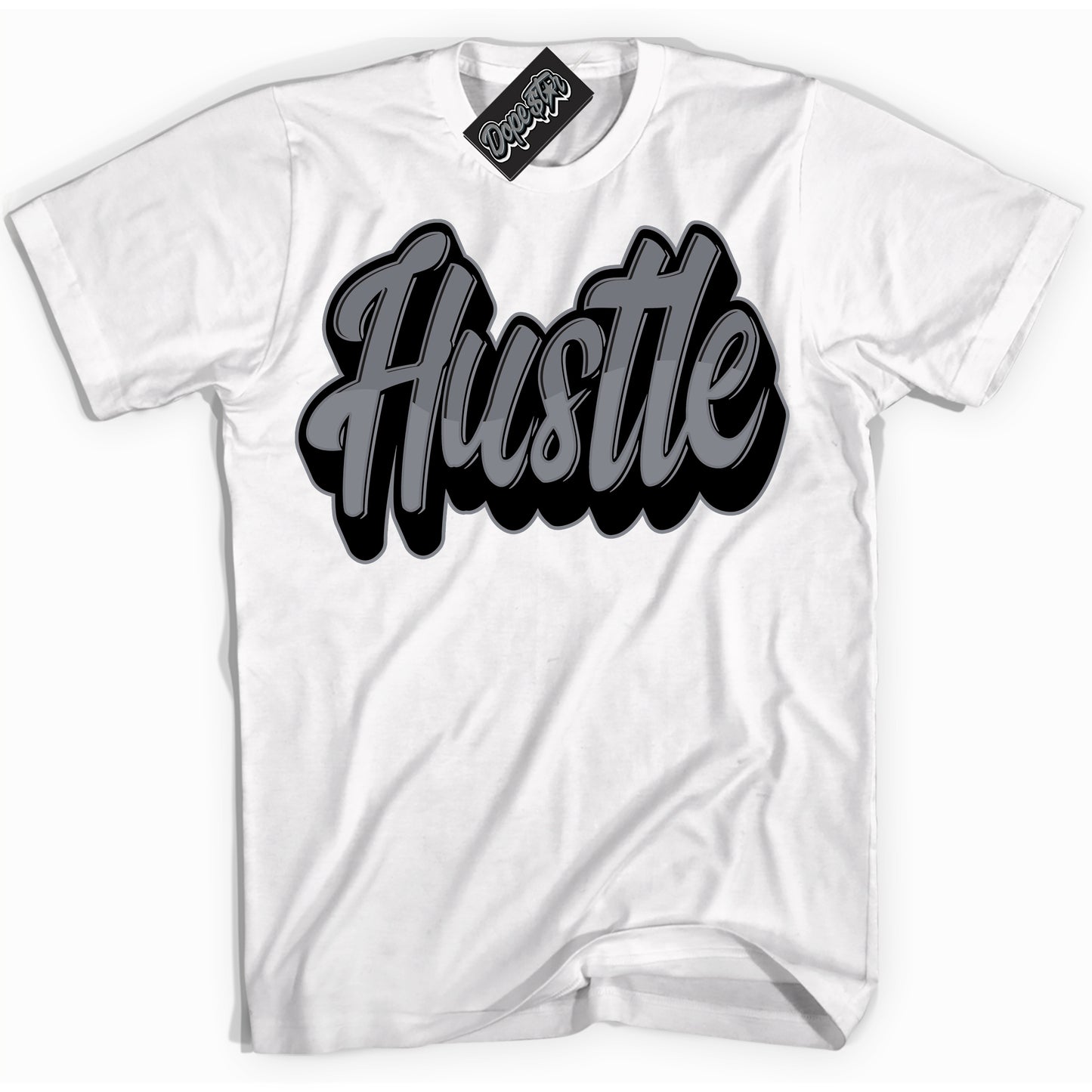Cool White Shirt with “Hustle” design that perfectly matches the Barons 12s Jordans.
