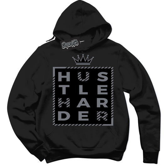 Cool Black Hoodie with “Hustle Harder” design that Perfectly Matches Barons 12s Jordans.

