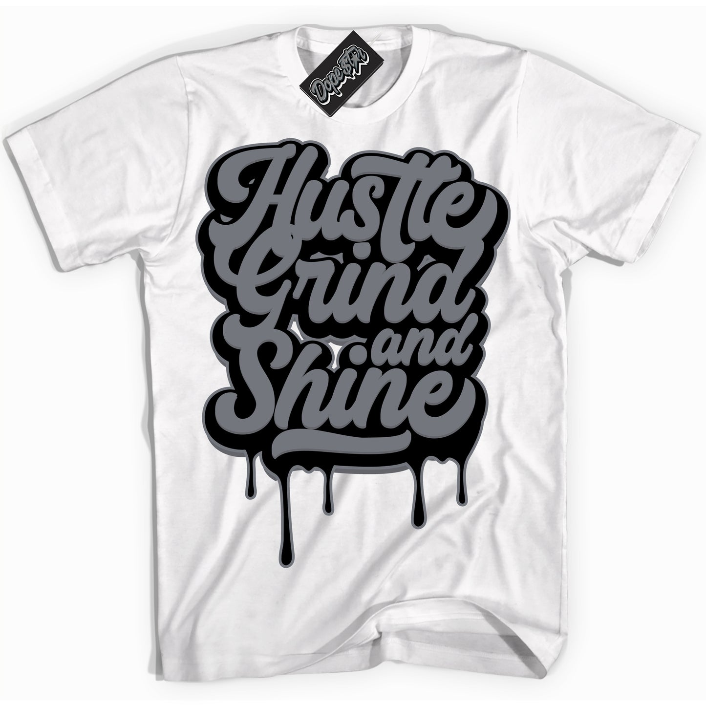 Cool White Shirt with “Hustle Grind And Shine” design that perfectly matches the Barons 12s Jordans.
