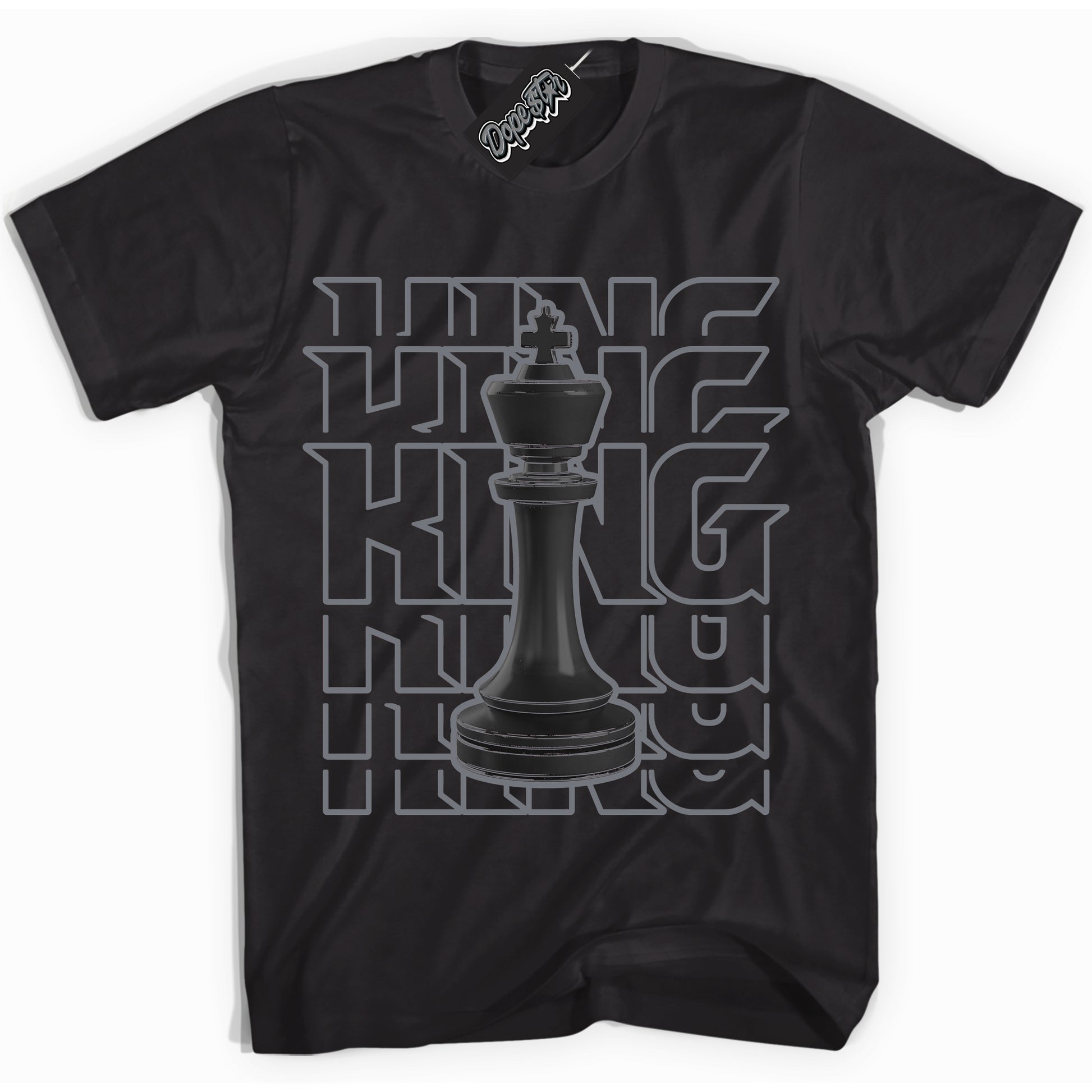 Cool Black Shirt with “King Chess” design that perfectly matches the Barons 12s Jordans.
