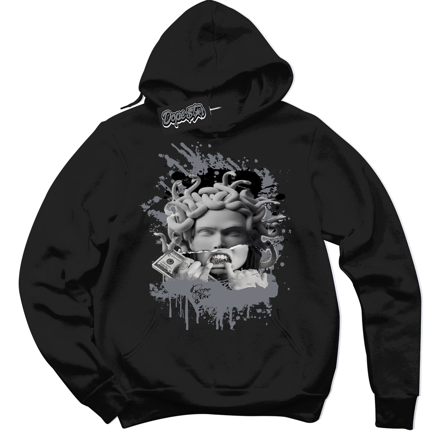 Cool Black Hoodie with “Medusa” design that Perfectly Matches Barons 12s Jordans.
