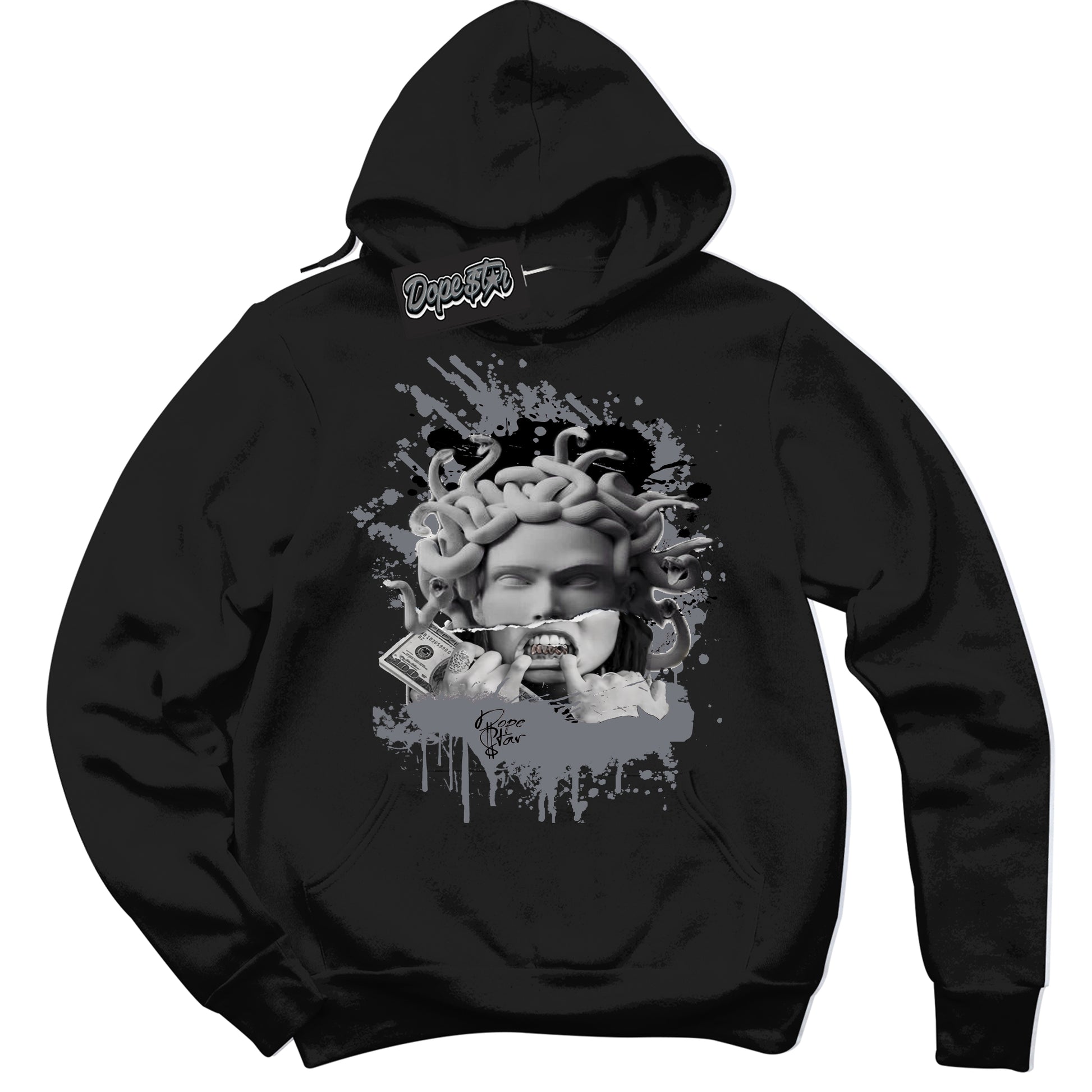 Cool Black Hoodie with “Medusa” design that Perfectly Matches Barons 12s Jordans.
