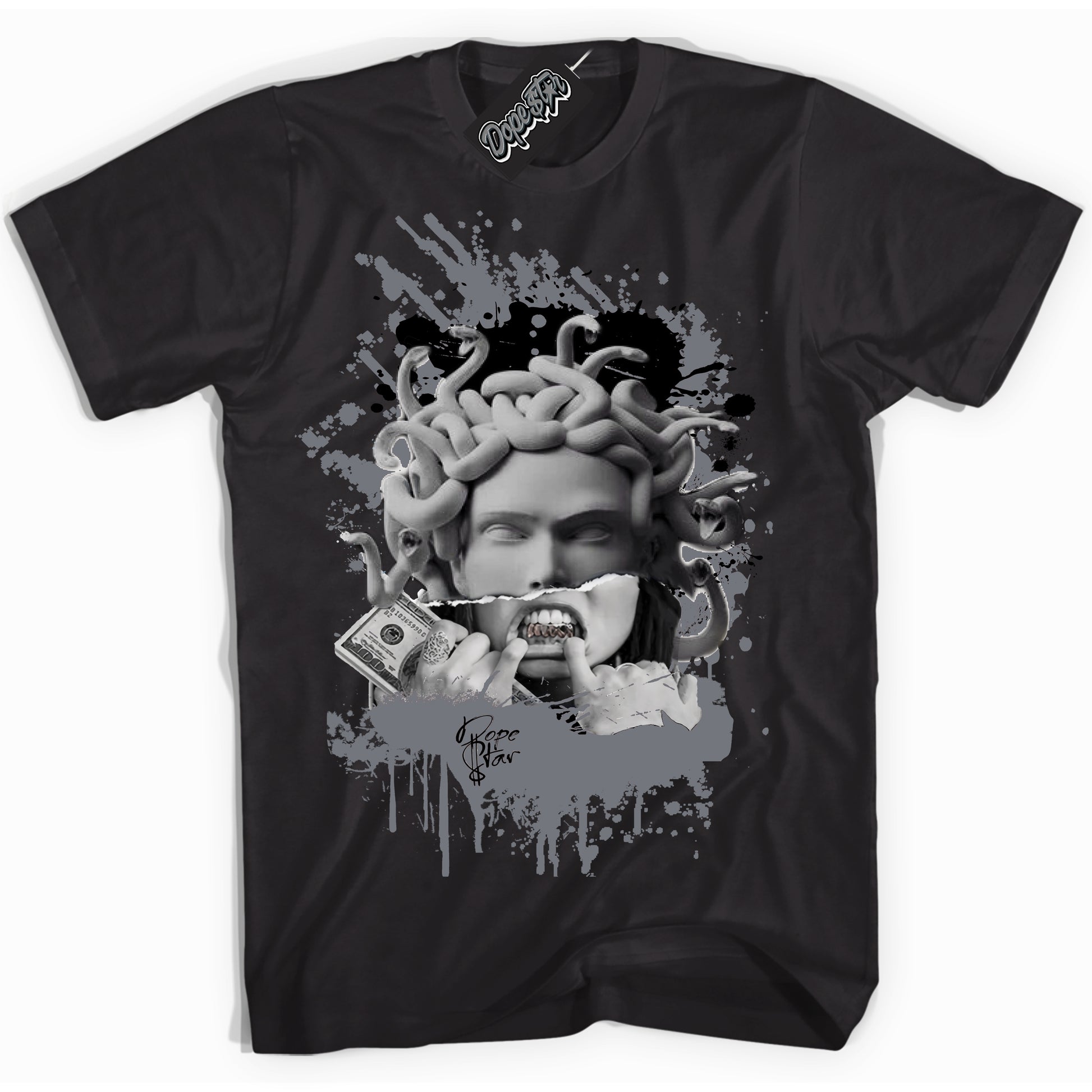 Cool Black Shirt with “Medusa” design that perfectly matches the Barons 12s Jordans.
