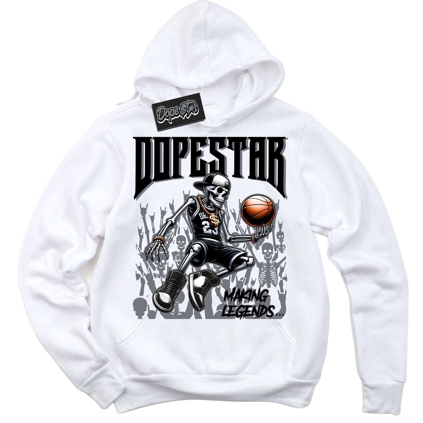 Cool White Hoodie with “Making Legends” design that Perfectly Matches Barons 12s Jordans.
