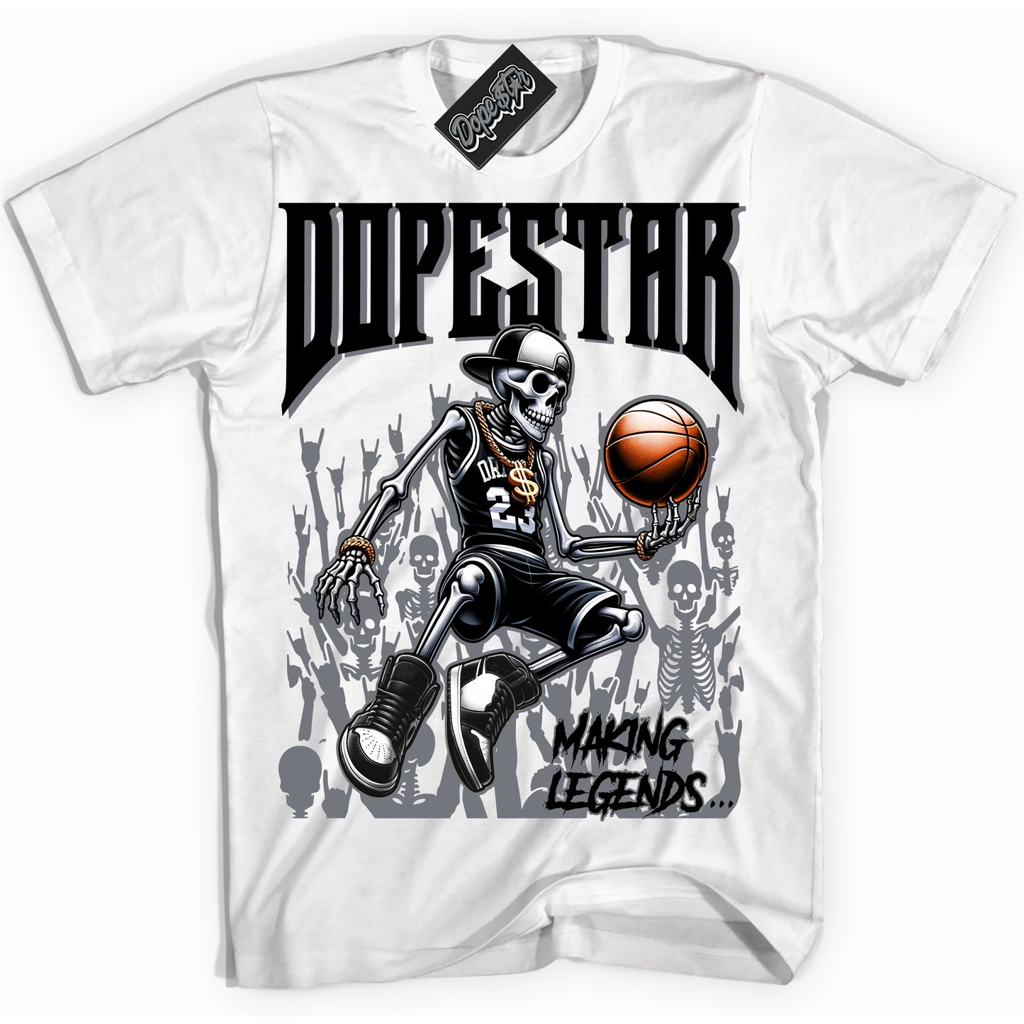 Cool White Shirt with “Making Legends” design that perfectly matches the Barons 12s Jordans.
