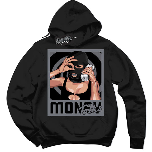 Cool Black Hoodie with “Money Talks” design that Perfectly Matches Barons 12s Jordans.
