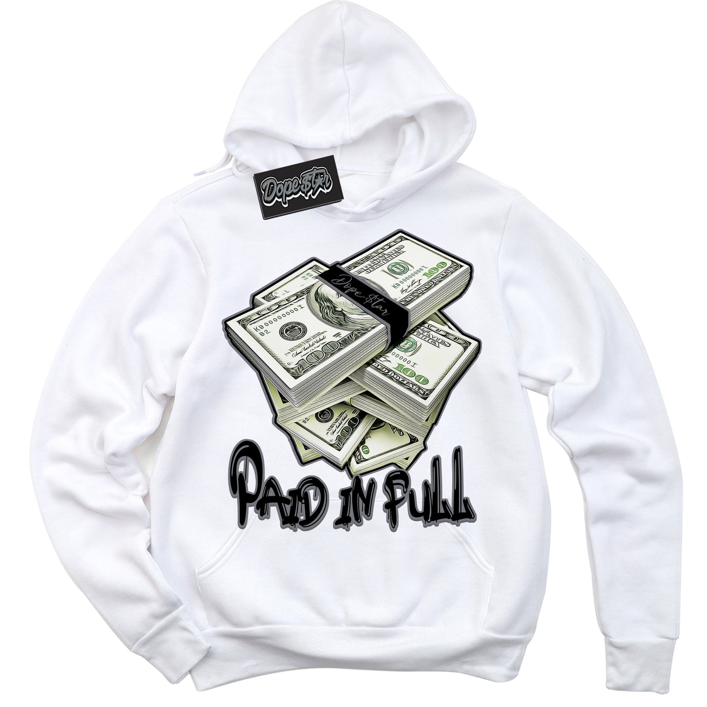 Cool White Hoodie with “Paid In Full” design that Perfectly Matches Barons 12s Jordans.
