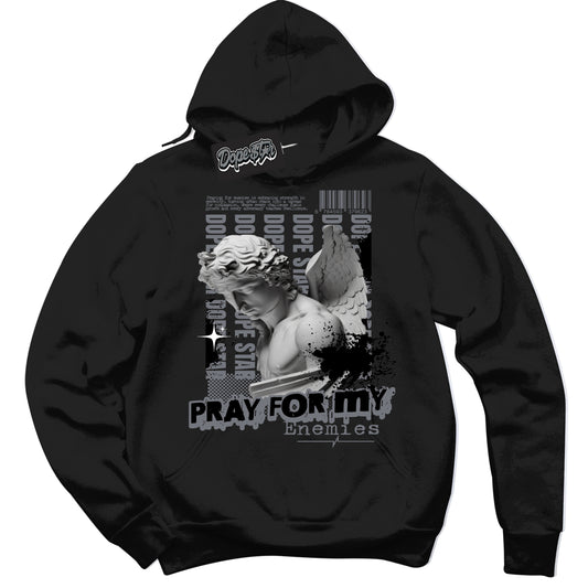 Cool Black Hoodie with “Pray Enemies” design that Perfectly Matches Barons 12s Jordans.
