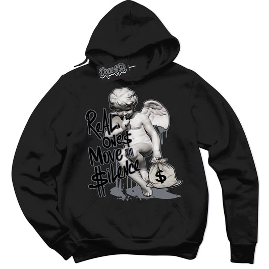 Cool Black Hoodie with “Real Ones Cherub” design that Perfectly Matches Barons 12s Jordans.
