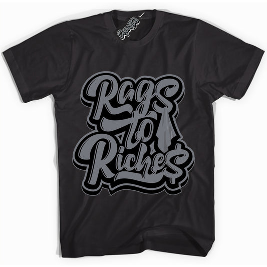 Cool Black Shirt with “Rags To Riches” design that perfectly matches the Barons 12s Jordans.

