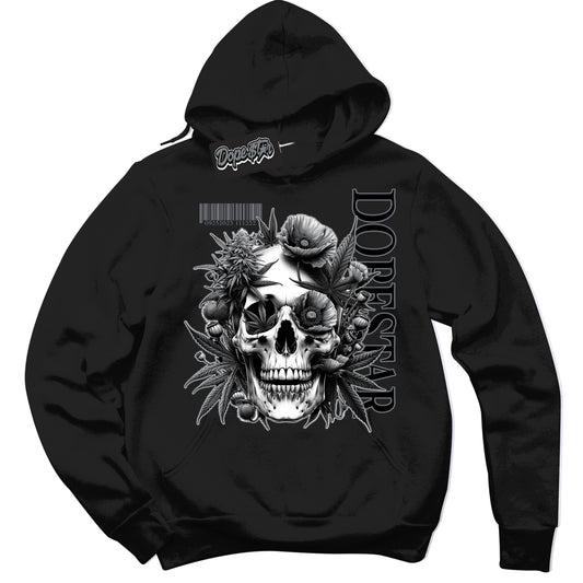 Cool Black Hoodie with “Skull Poppies” design that Perfectly Matches Barons 12s Jordans.
