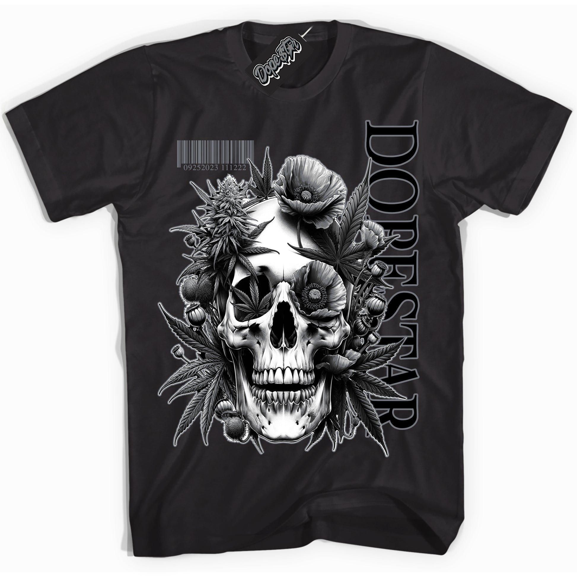 Cool Black Shirt with “Skull Poppies” design that perfectly matches the Barons 12s Jordans.
