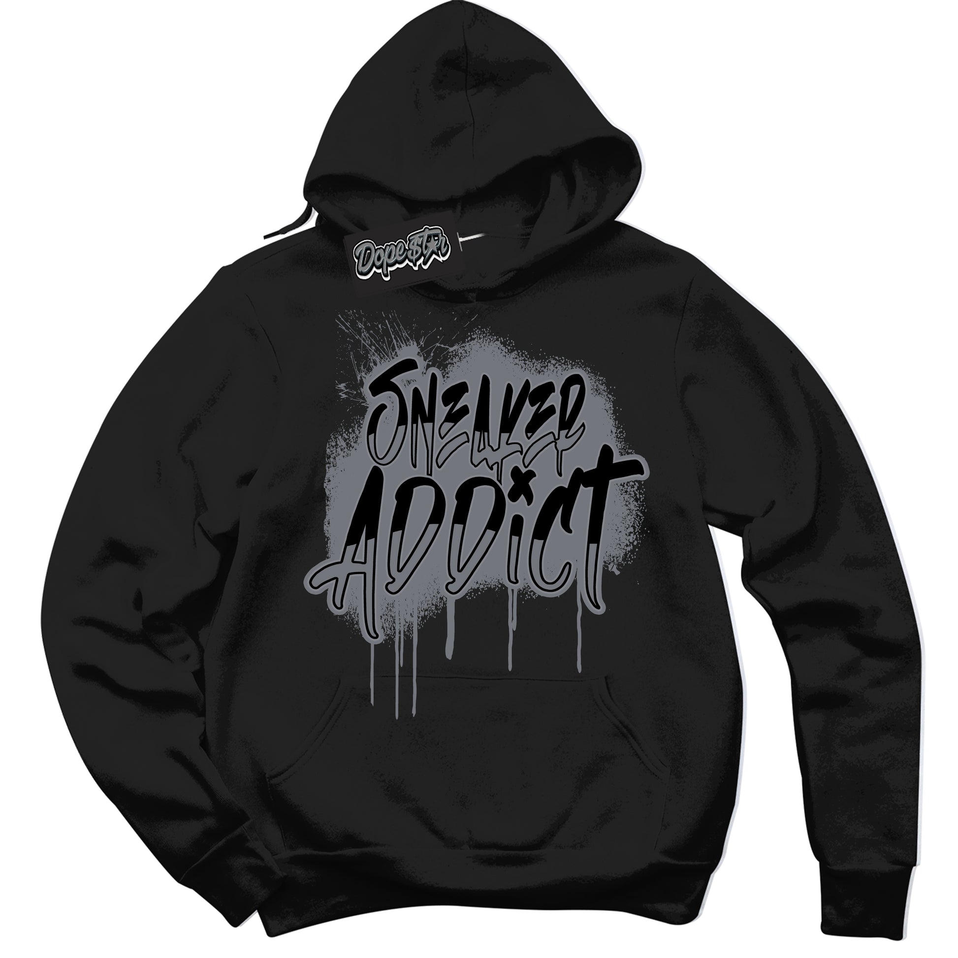Cool Black Hoodie with “Sneaker Addict” design that Perfectly Matches Barons 12s Jordans.
