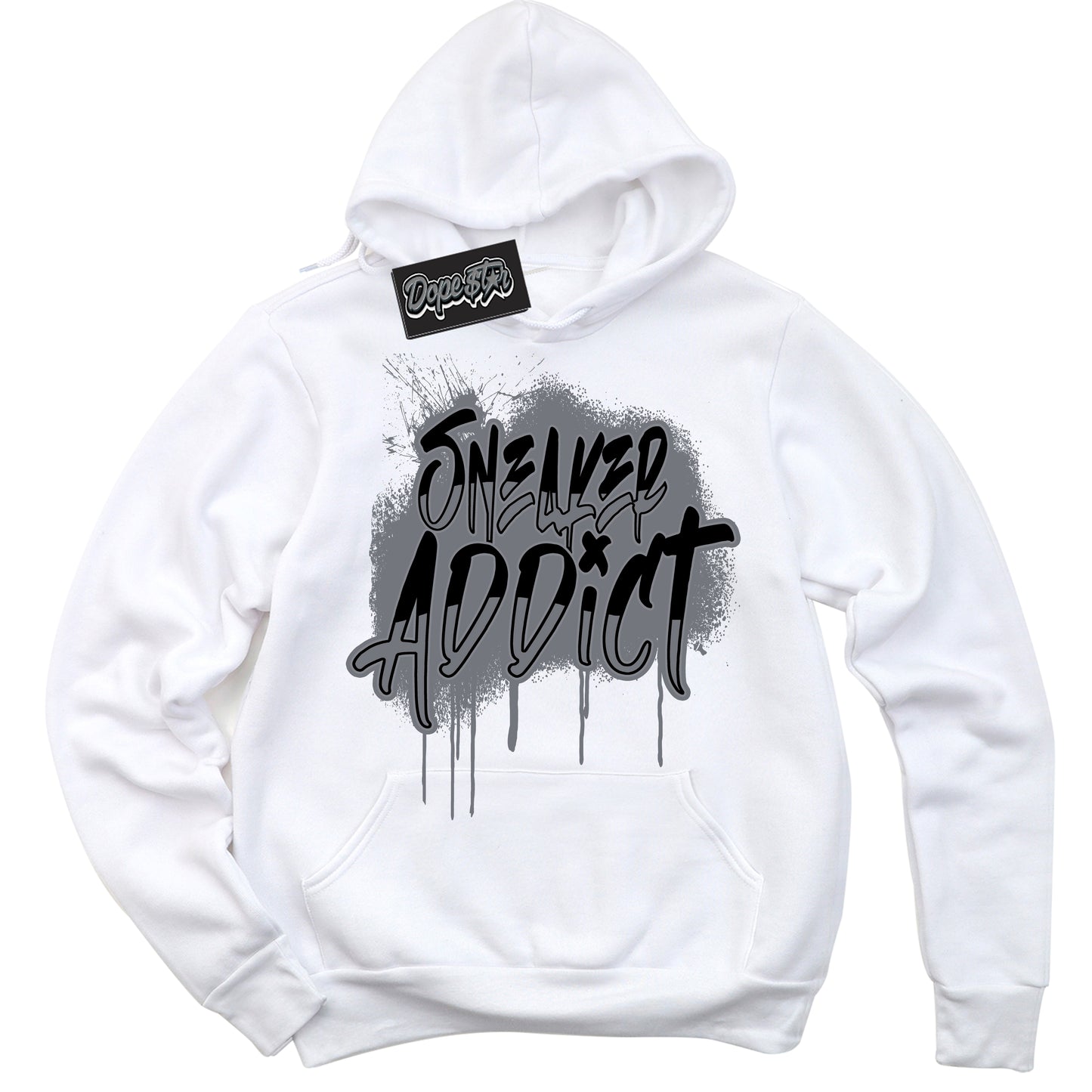 Cool White Hoodie with “Sneaker Addict” design that Perfectly Matches Barons 12s Jordans.