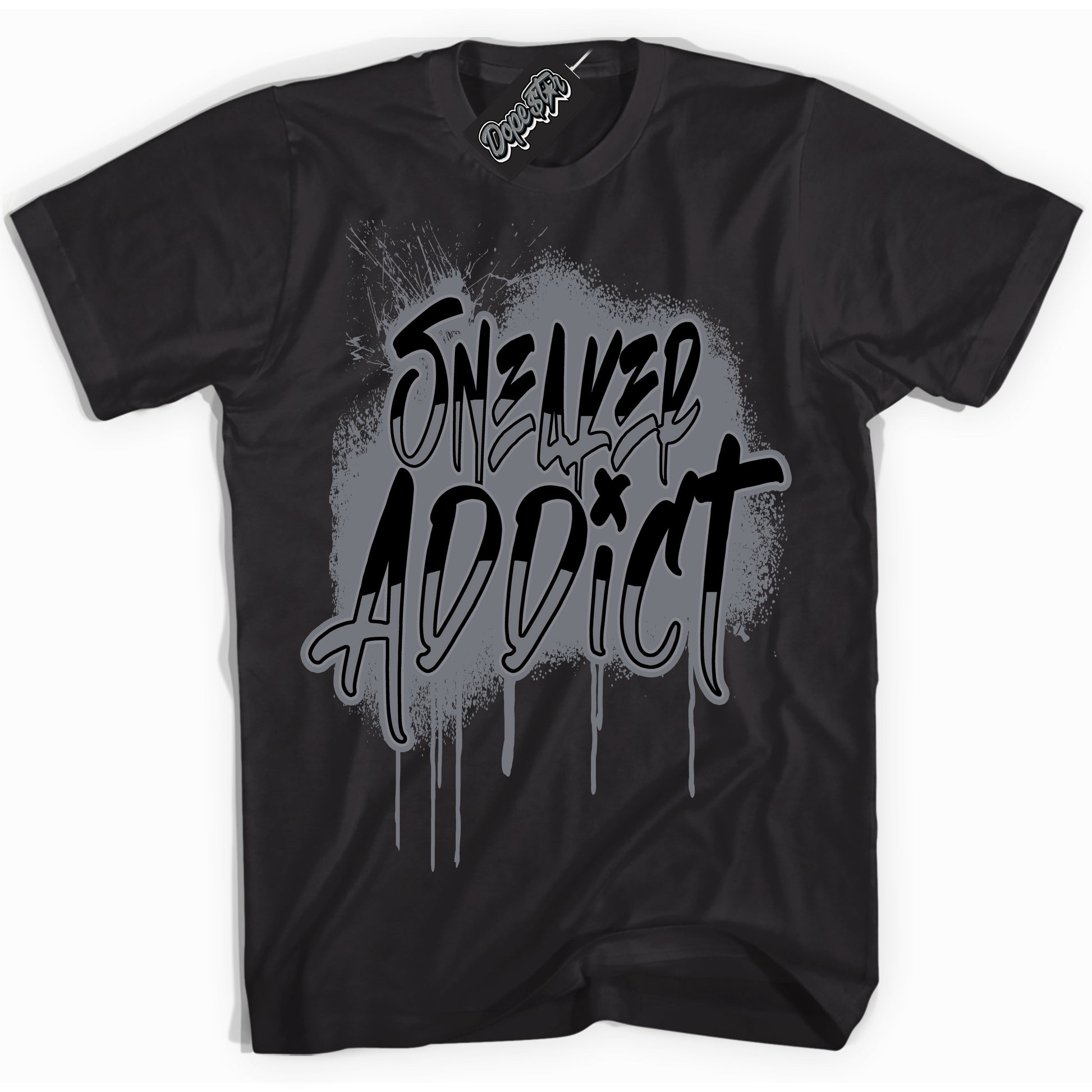 Cool Black Shirt with “Sneaker Addict” design that perfectly matches the Barons 12s Jordans.