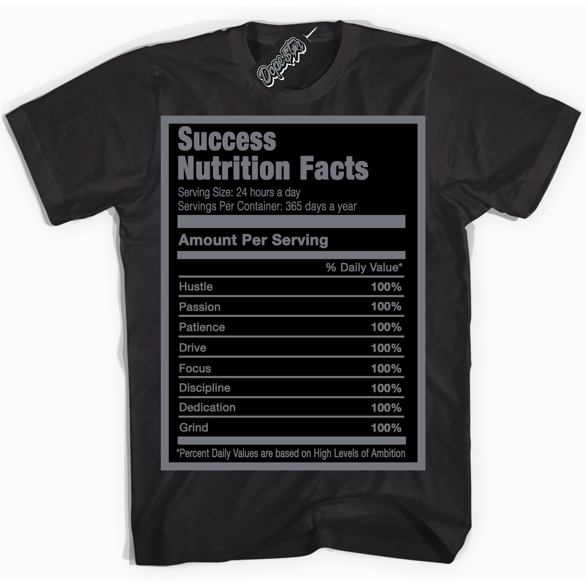Cool Black Shirt with “Success Nutrition” design that perfectly matches the Barons 12s Jordans.
