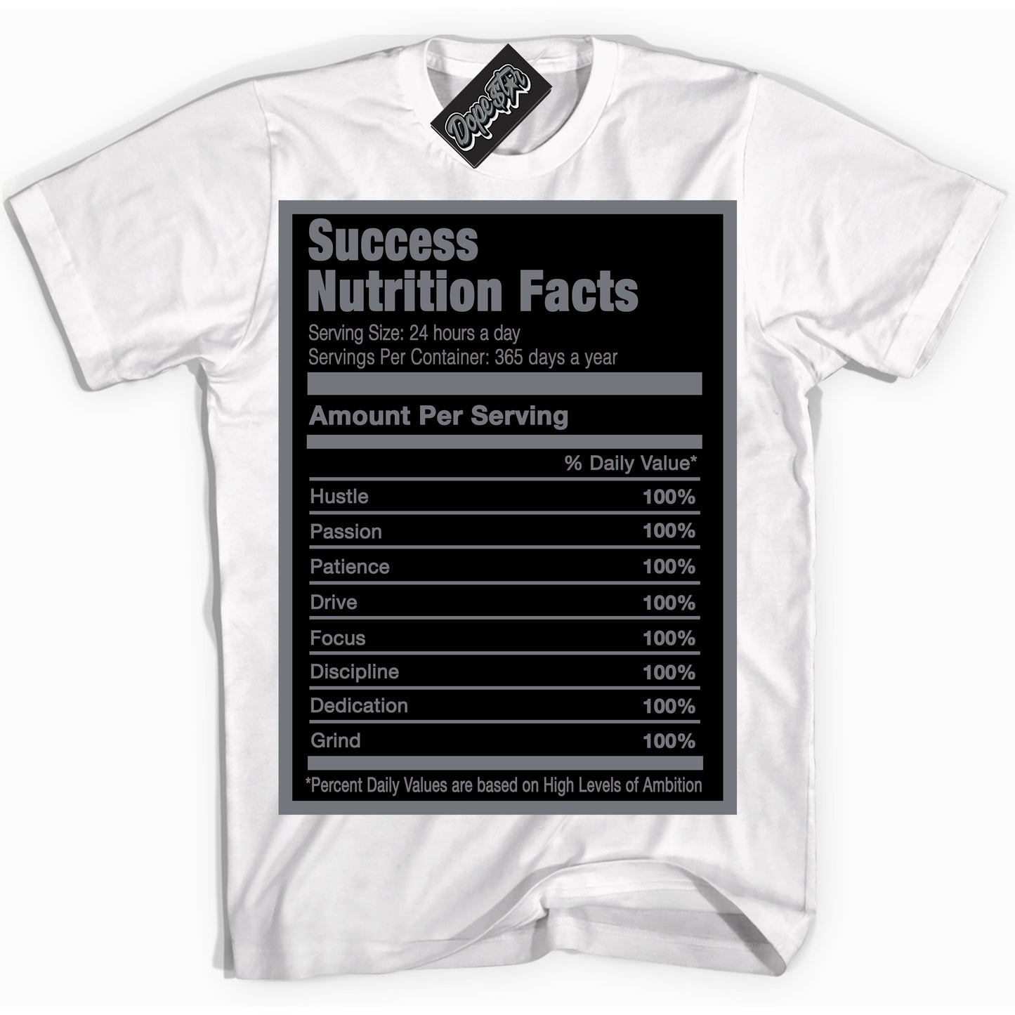 Cool White Shirt with “Success Nutrition” design that perfectly matches the Barons 12s Jordans.
