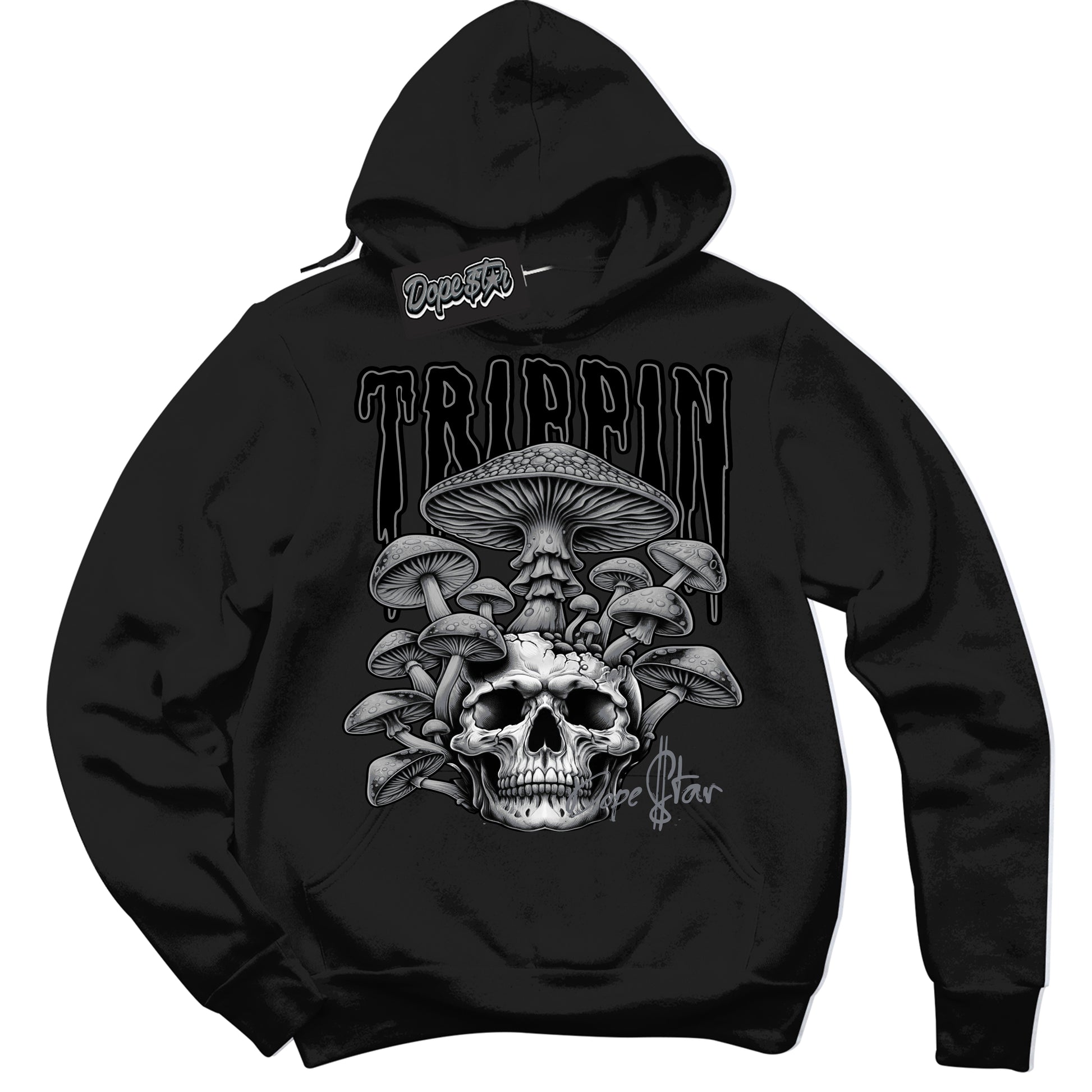 Cool Black Hoodie with “Trippin” design that Perfectly Matches Barons 12s Jordans.
