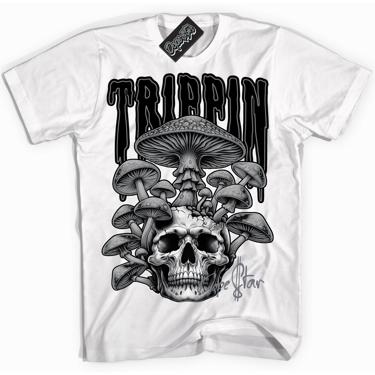 Cool White Shirt with “Trippin” design that perfectly matches the Barons 12s Jordans.
