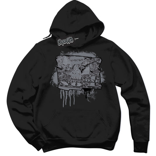 Cool Black Hoodie with “Trust No One Dollar” design that Perfectly Matches Barons 12s Jordans.
