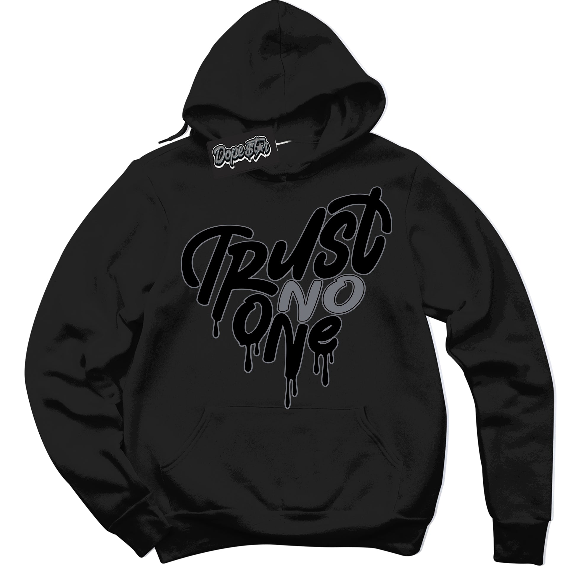 Cool Black Hoodie with “Trust No One Heart” design that Perfectly Matches Barons 12s Jordans.
