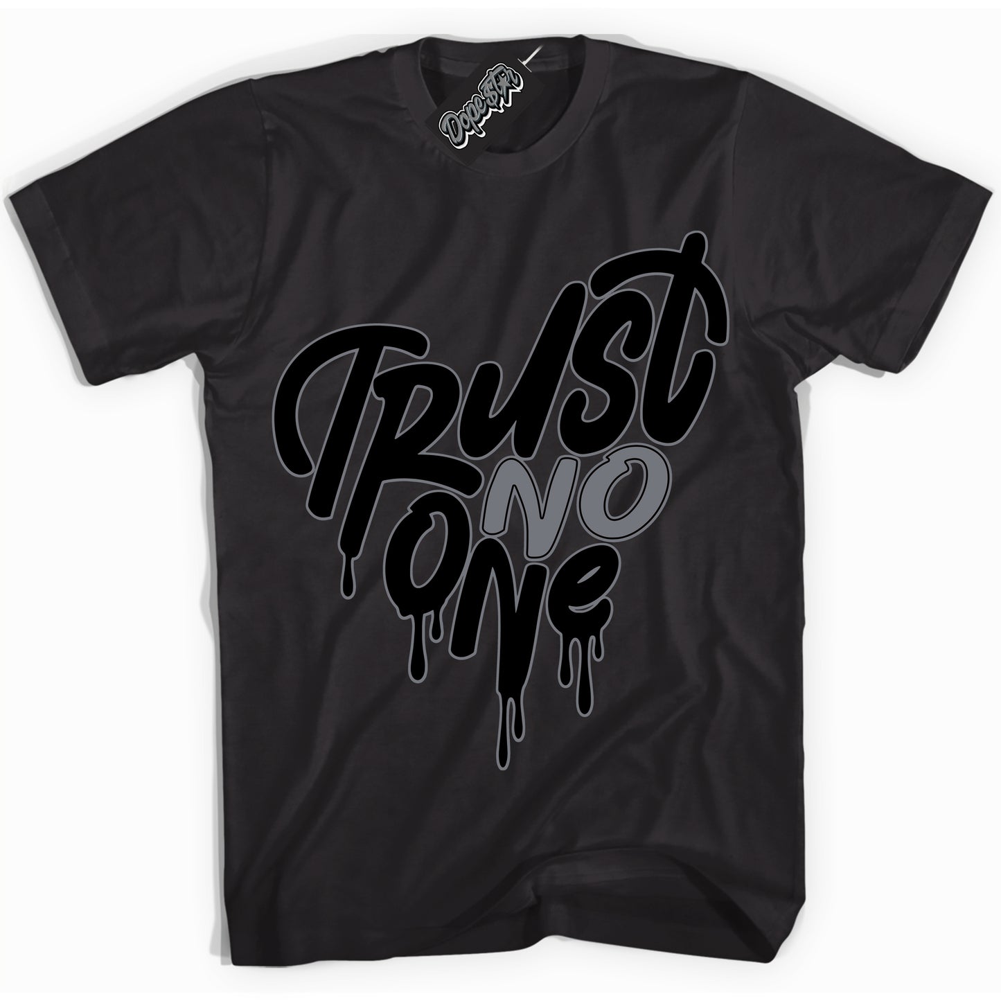 Cool Black Shirt with “Trust No One Heart” design that perfectly matches the Barons 12s Jordans.