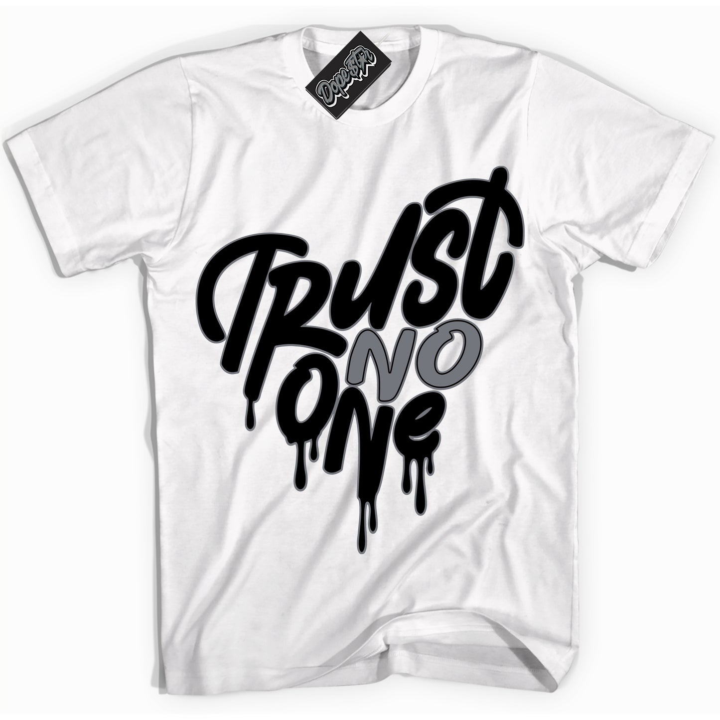 Cool White Shirt with “Trust No One Heart” design that perfectly matches the Barons 12s Jordans.
