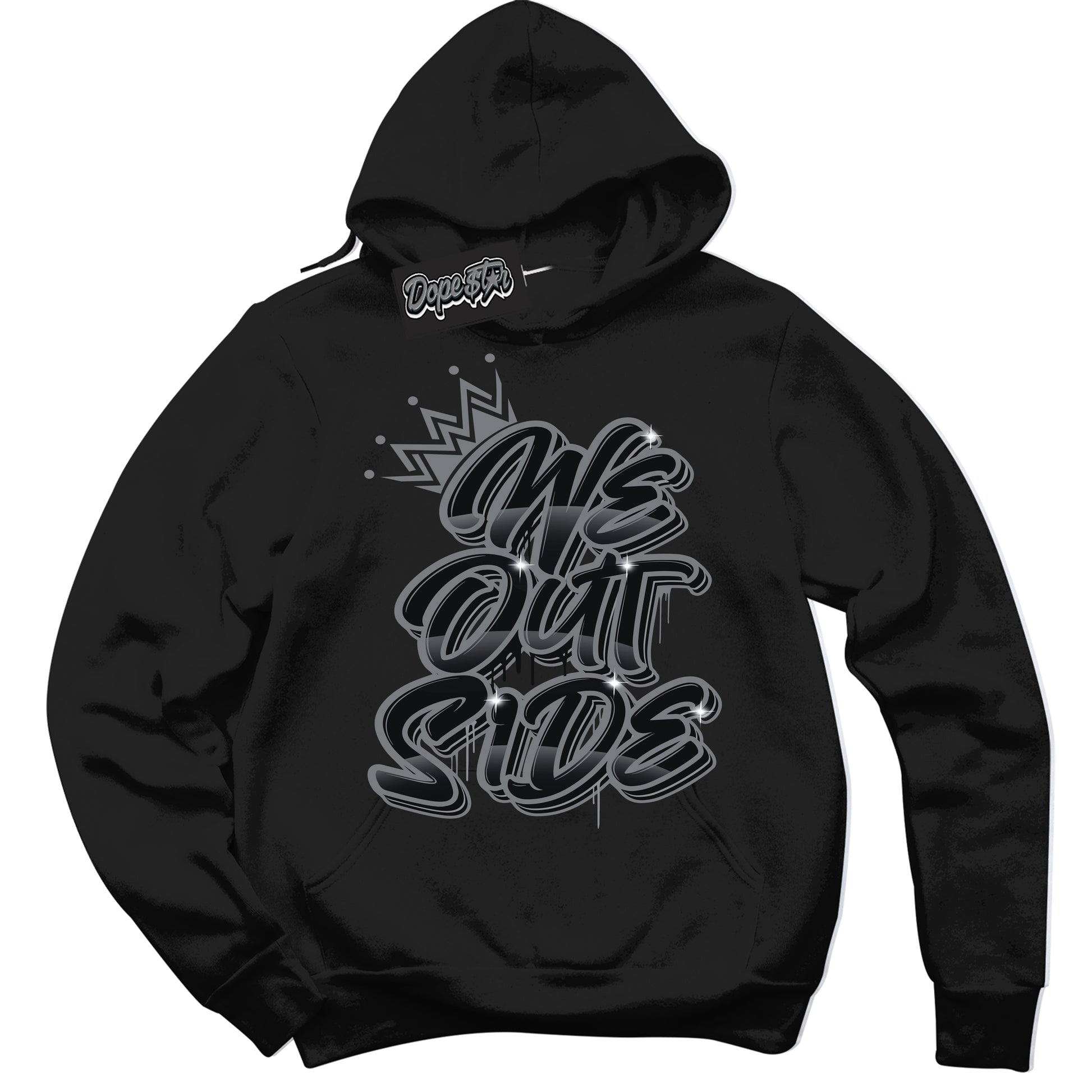 Cool Black Hoodie with “We Outside” design that Perfectly Matches Barons 12s Jordans.
